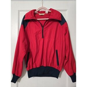 Vintage 80s LL BEAN SKI SHELL Jacket Red Navy Blue‎